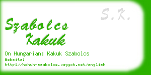 szabolcs kakuk business card